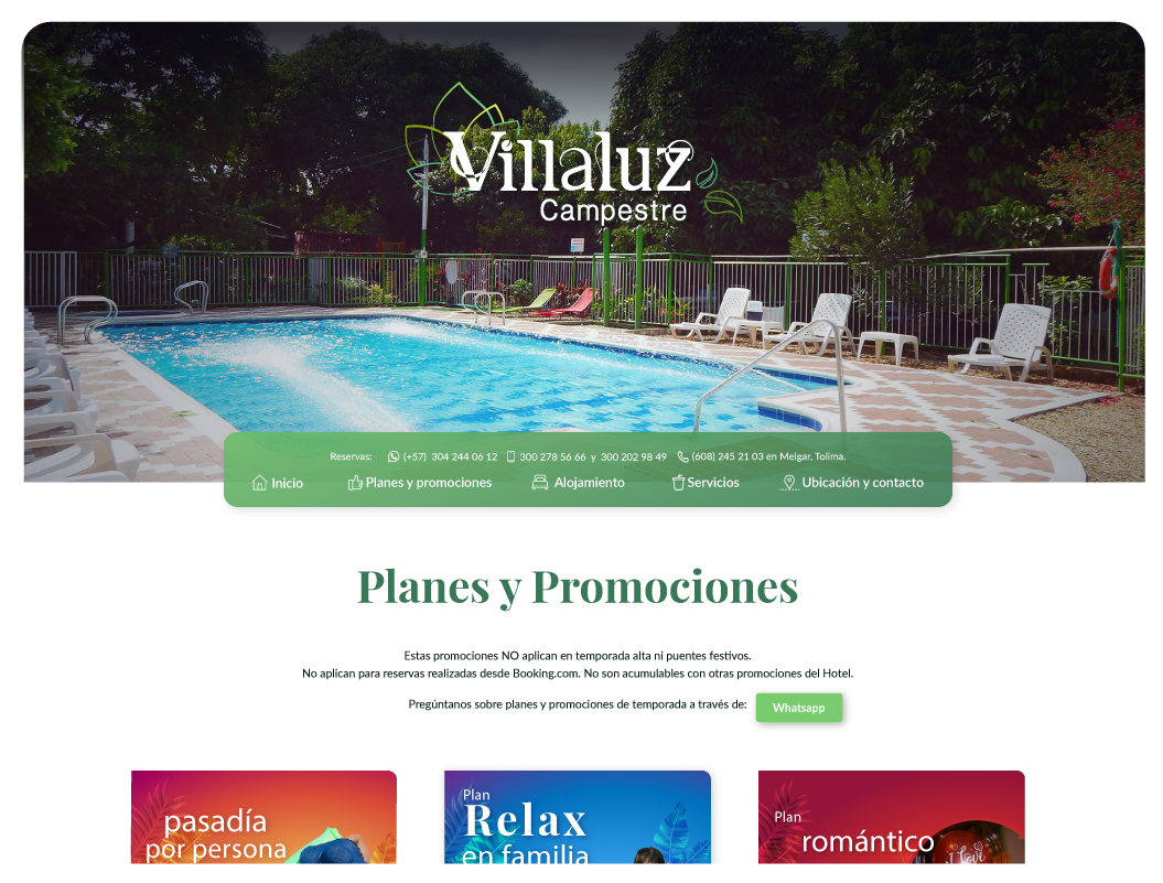 Villa Luz - sitio web desarrollado con Drupal